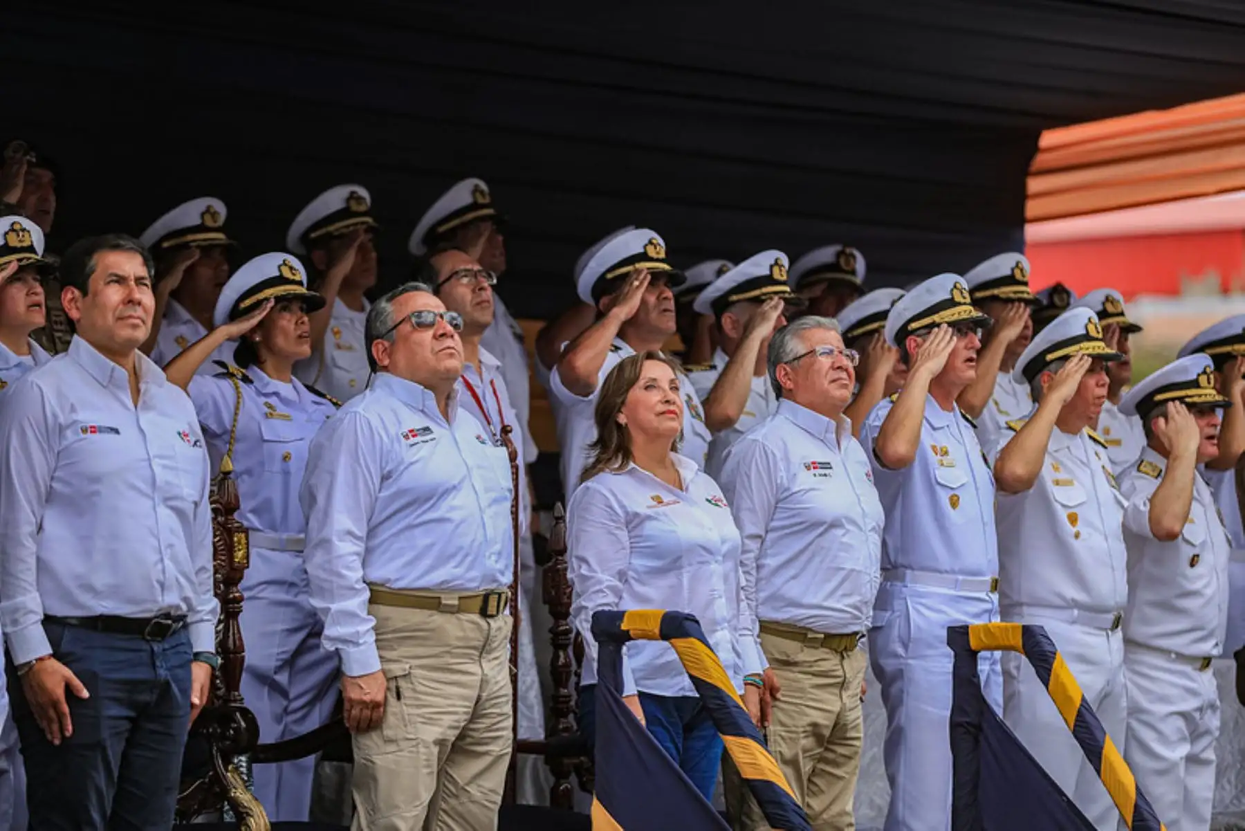 Desde Loreto, la presidenta de la república, Dina Ercilia Boluarte Zegarra, participa en la ceremonia de incorporación de las PIAS, Río Ucayali I y II, a la Marina de Guerra del Perú. Foto: ANDINA/ Prensa Presidencia