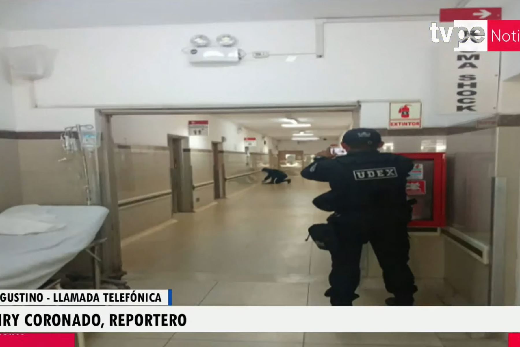 El hospital Hipólito Unanue informó que el incidente fue controlado de inmediato, sin ocasionar daños materiales ni víctimas. Los explosivos fueron retirados por la PNP. Captura TV