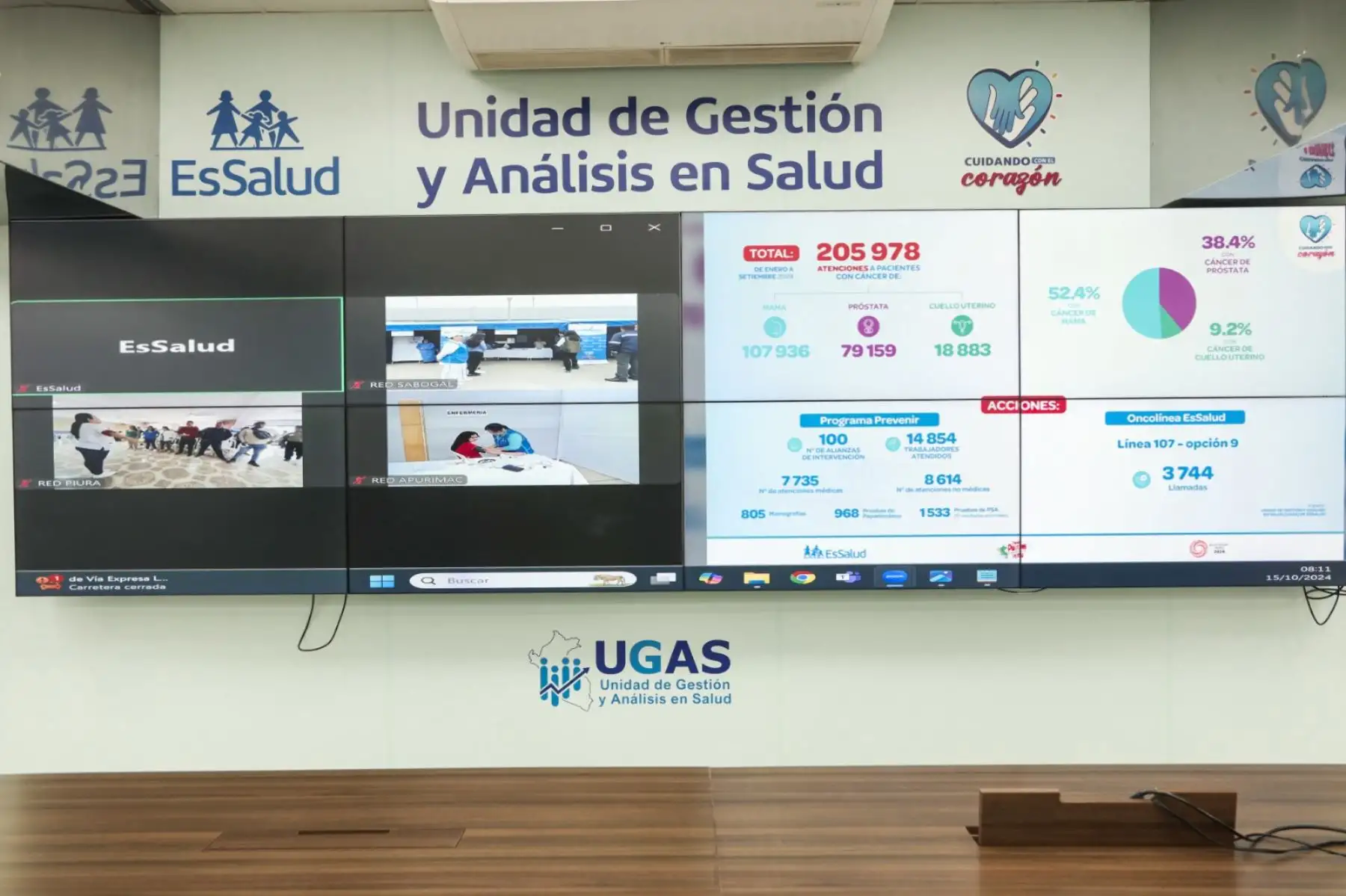 Presidenta ejecutiva de EsSalud, Dra. María Elena Aguilar, detalla las acciones que se están implementando para detectar el cáncer de mama, cuello uterino y próstata a nivel nacional, de manera temprana. Entre estas iniciativas, destaca el programa Prevenir, que llevará a cabo operativos en Abancay, Piura y Lima. Foto: ANDINA/ Connie Calderon