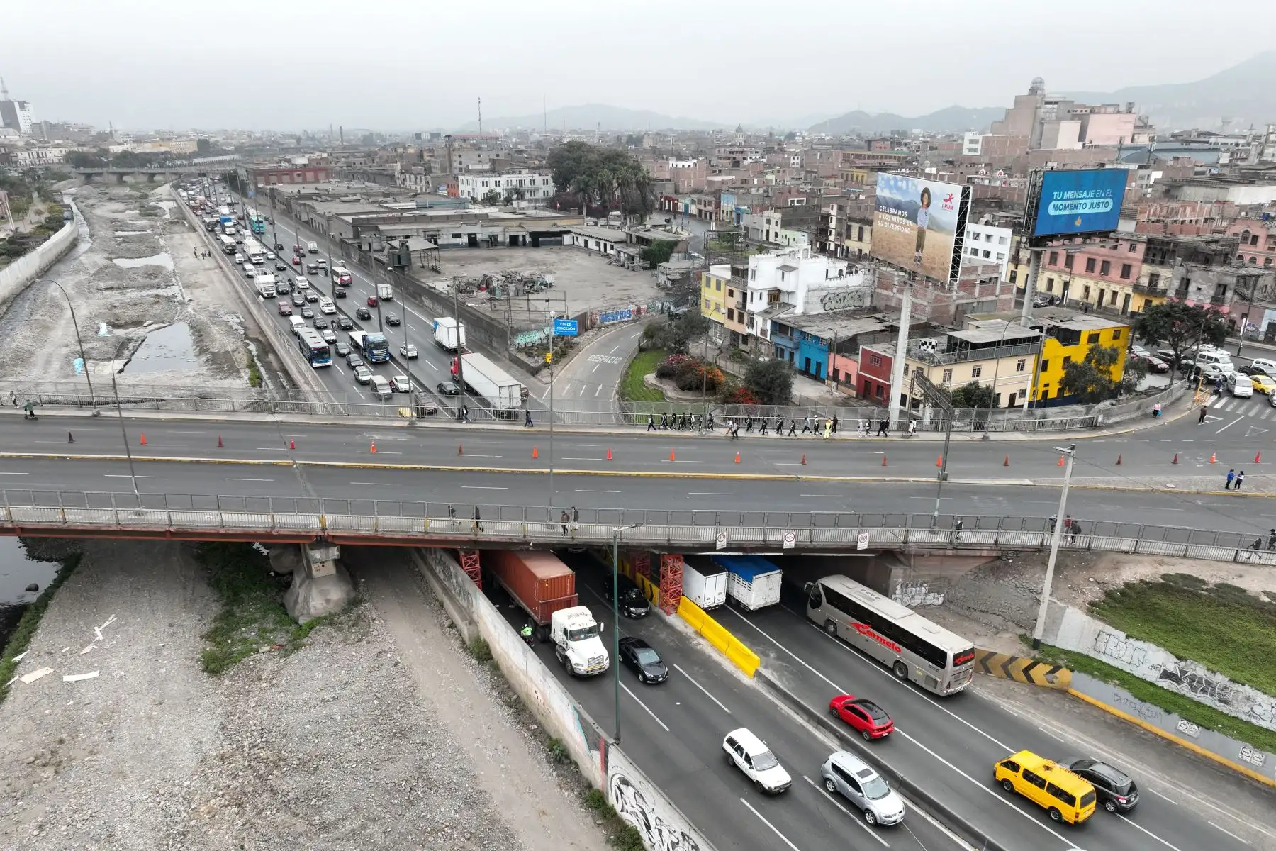 El cierre de esta noche será en sentido sur-norte. Foto: ANDINA/Daniel Bracamonte