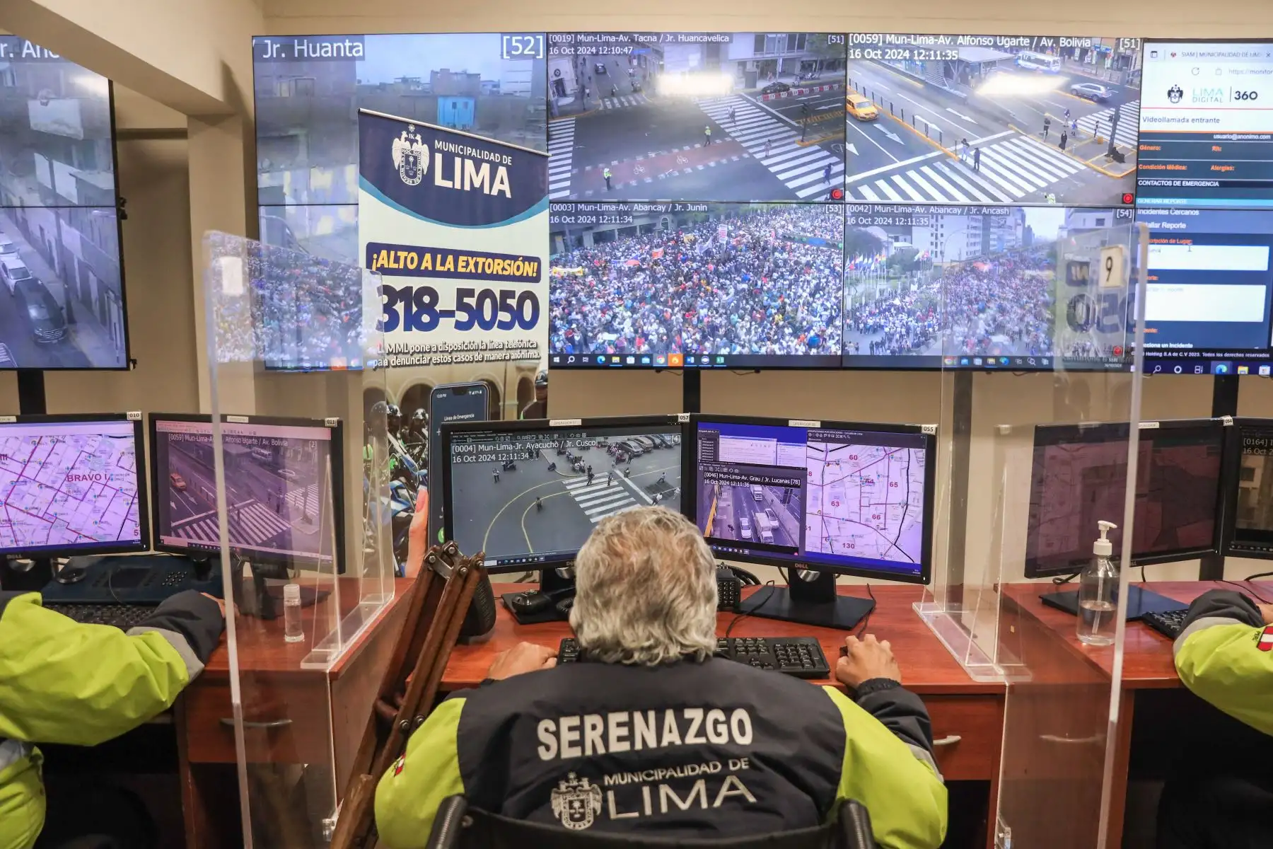 Municipalidad de Lima habilita línea 318-5050 para denunciar extorsiones a través de la central de operaciones del Grupo Especializado de Inteligencia (GEIM). Foto: ANDINA/ Connie Calderon