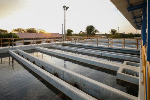 Planta de tratamiento de agua potable (PTAP) Curumuy, región Piura Foto: ANDINA/MVCS