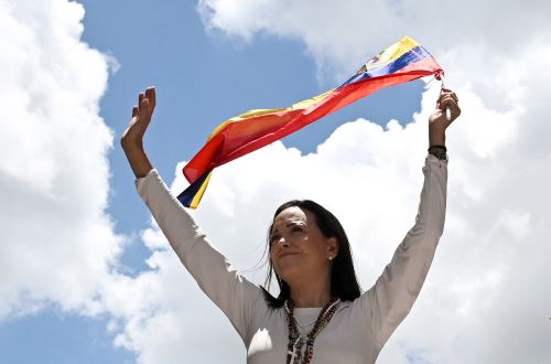 Lideresa antichavista María Corina Machado Foto: ANDINA/AFP