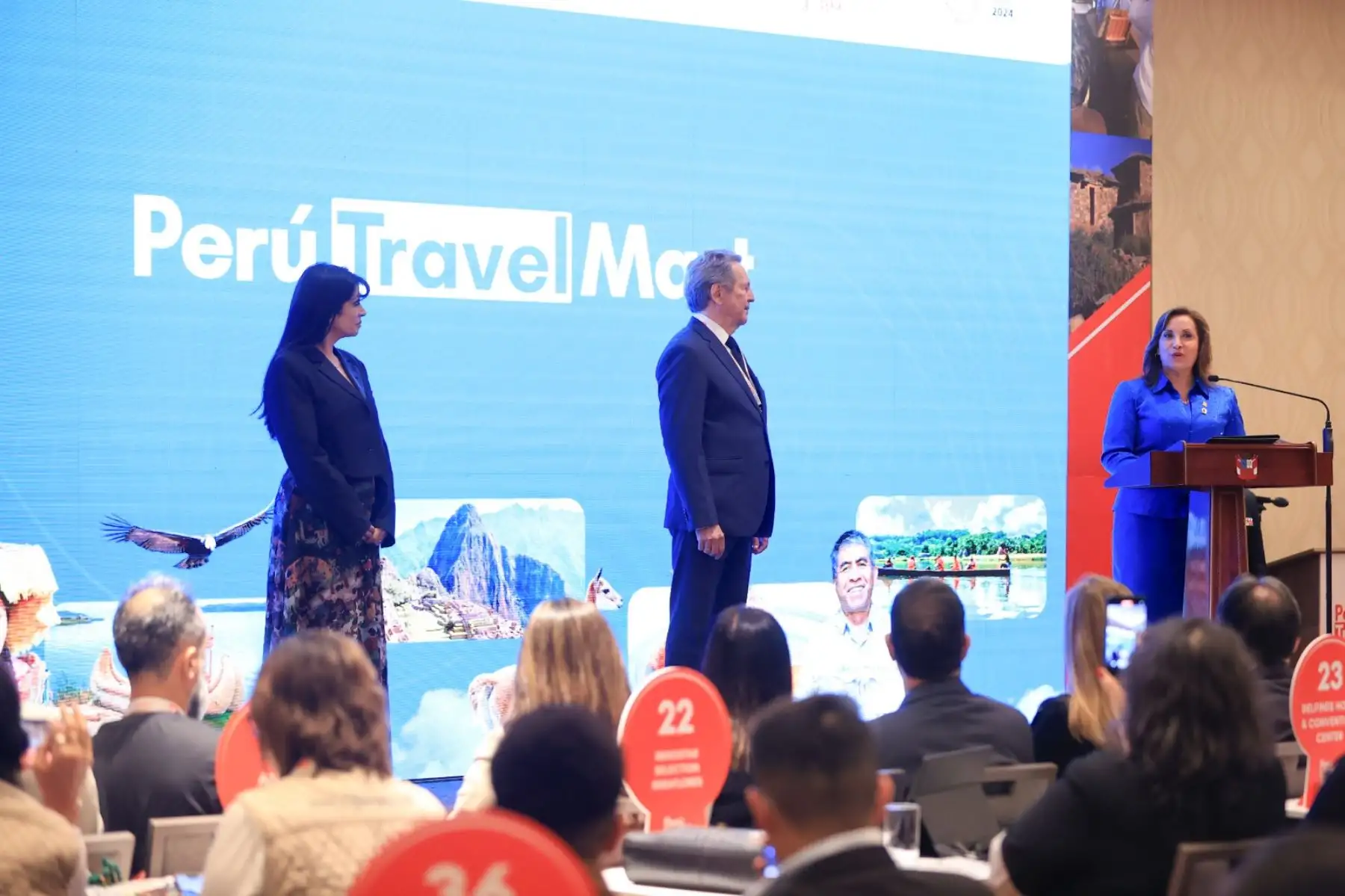 Presidenta Dina Boluarte inaugura el Perú Travel Mart 2024. Foto: ANDINA/Prensa Presidencia