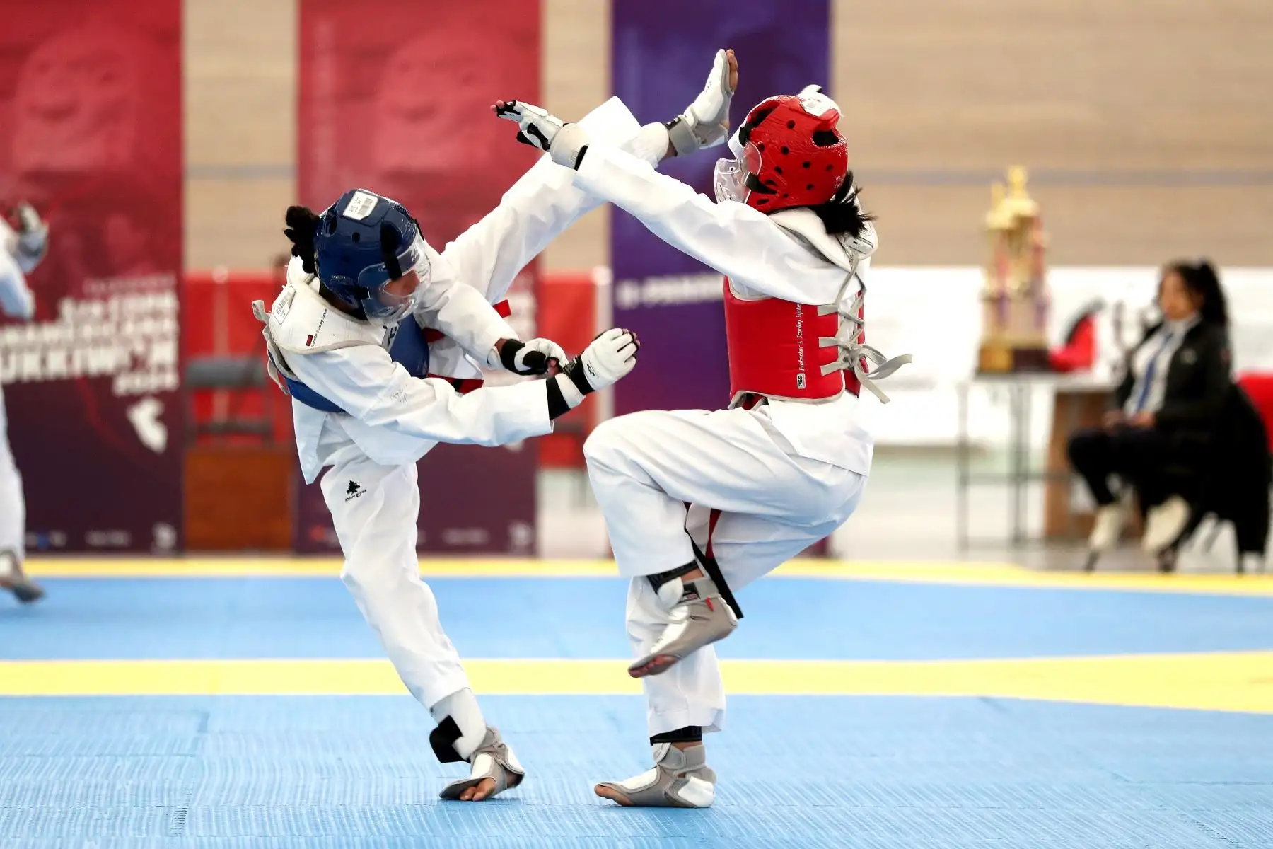 Tercer Campeonato ranking nacional de Taekwondo. "Copa Gran Maestro Ki Hyung Lee ". 
Hoy domingo se desarrolla las competencias de Cadetes y Mayores.
Villa Deportiva Nacional.
Foto : ANDINA / Lino Chipana.