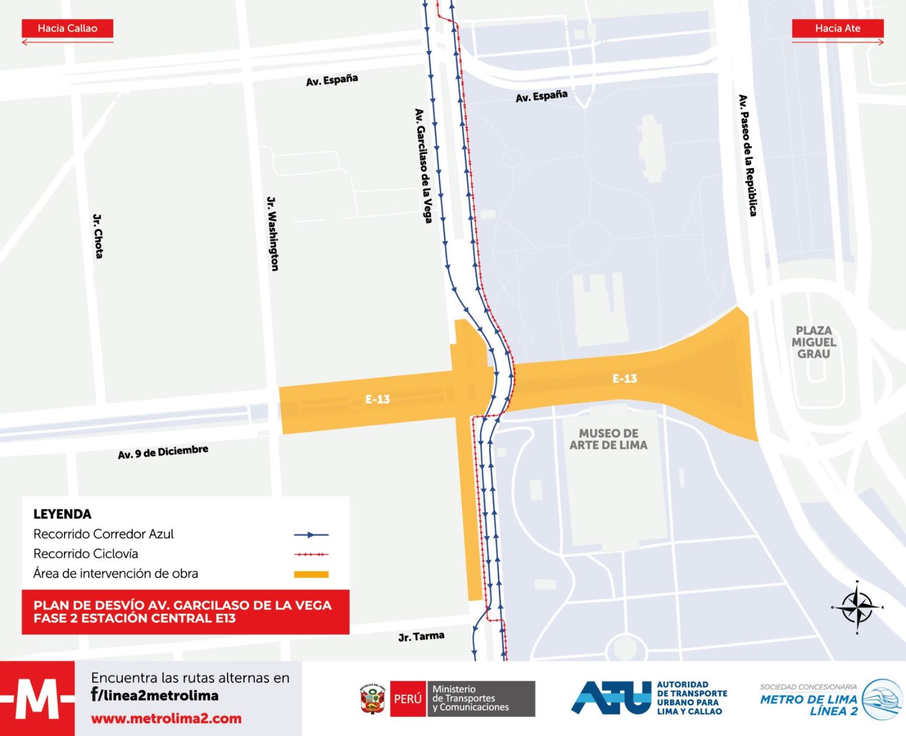 A partir del 22 de octubre se pondrá en marcha la Fase 2 del Cerramiento de Obra de la Estación Central.  El tránsito vehicular se mantendrá por la Av. Garcilaso de la Vega. Foto: ANDINA/Daniel Bracamonte