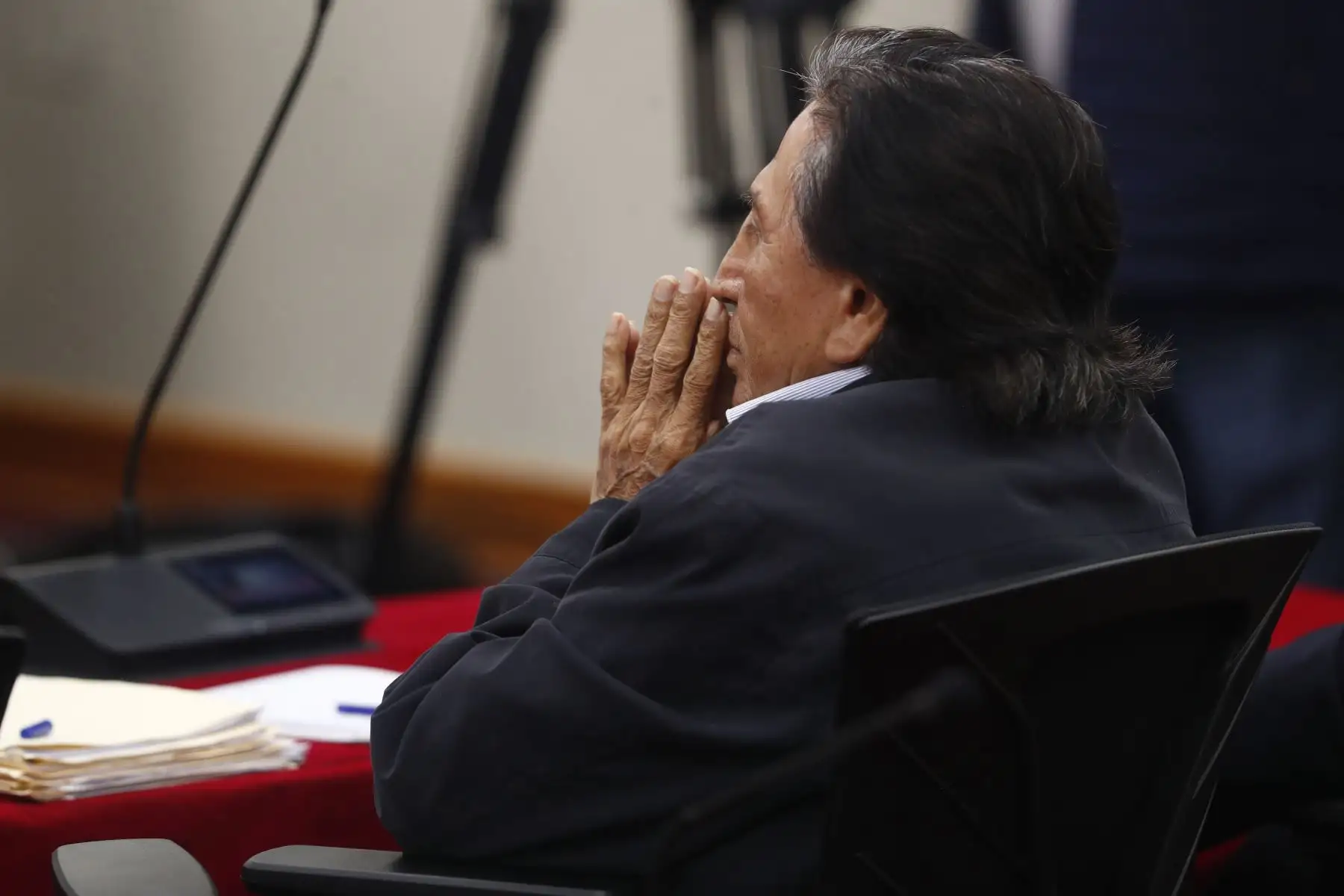 El Ministerio Público pide 20 años de prisión contra el expresidente Alejandro Toledo por el caso de la carretera Interoceánica Sur, cuya sentencia se dicta hoy lunes 21 de octubre de 2024 a las 14:00 horas, desde la sala de audiencias del penal de Barbadillo, en Ate. Foto: ANDINA/Daniel Bracamonte