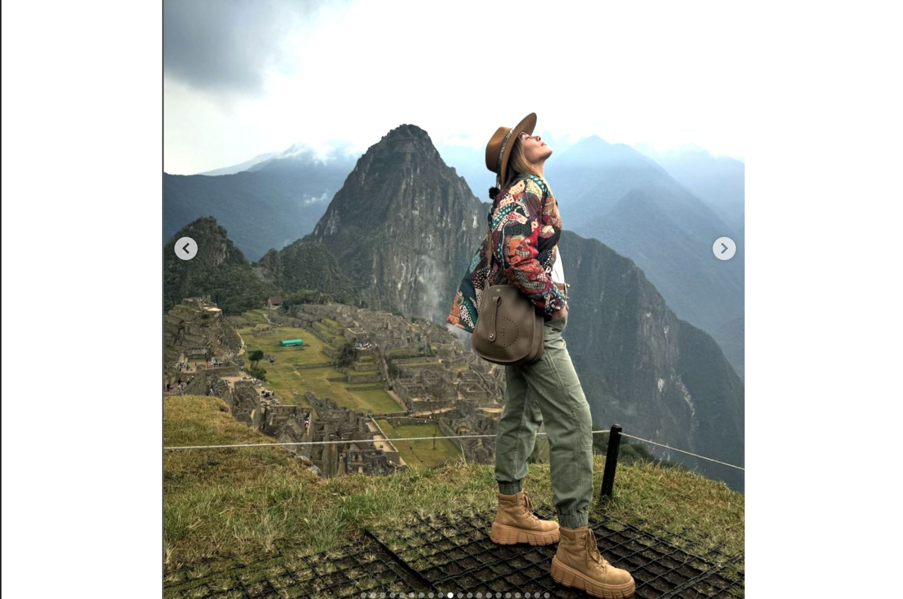 La modelo Michelle Salas quedó fascinada con la ciudadela inca de Machu Picchu. Foto: @michellesalasb