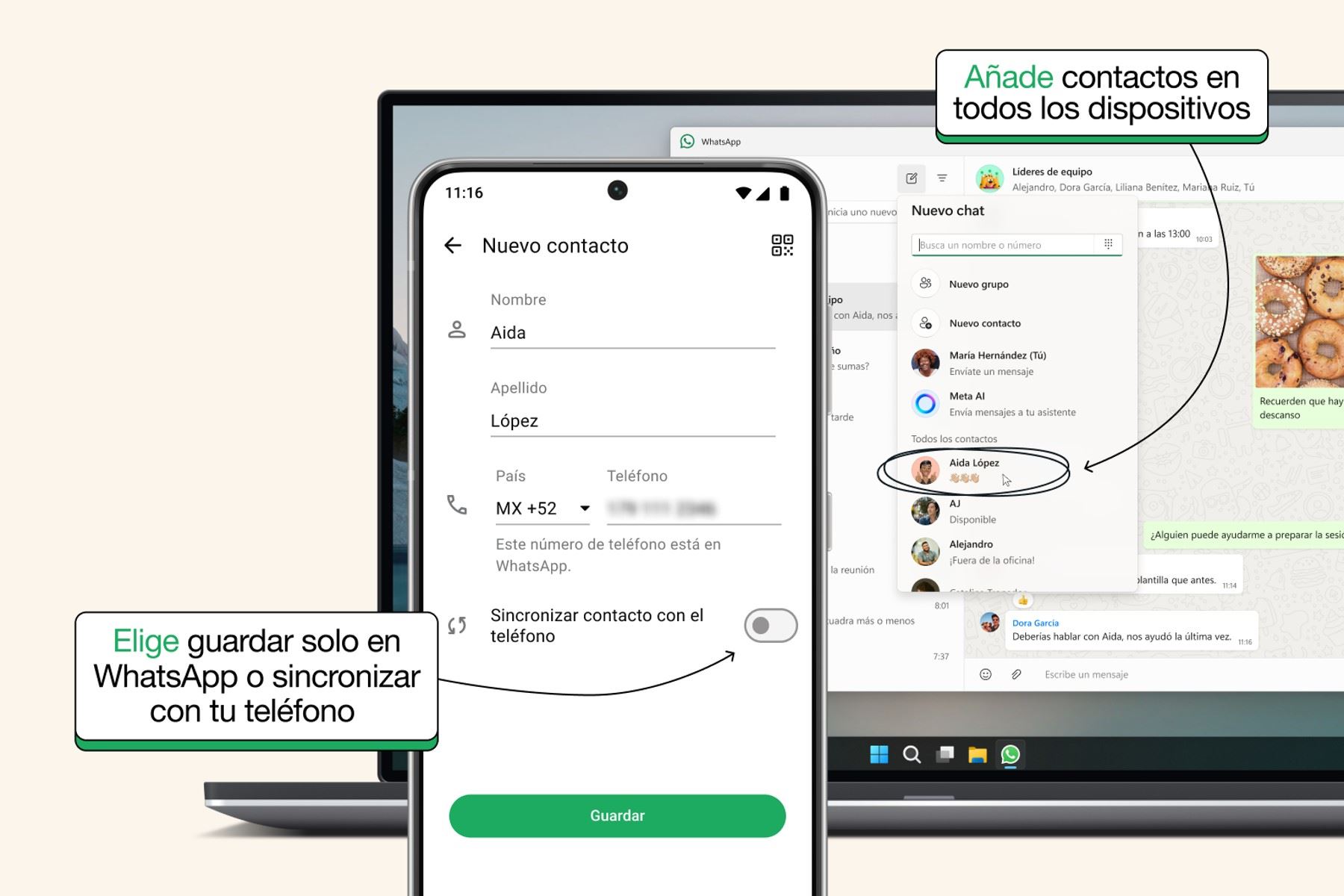 WhatsApp permitirá guardar contactos de forma exclusiva en la aplicación de mensajería.