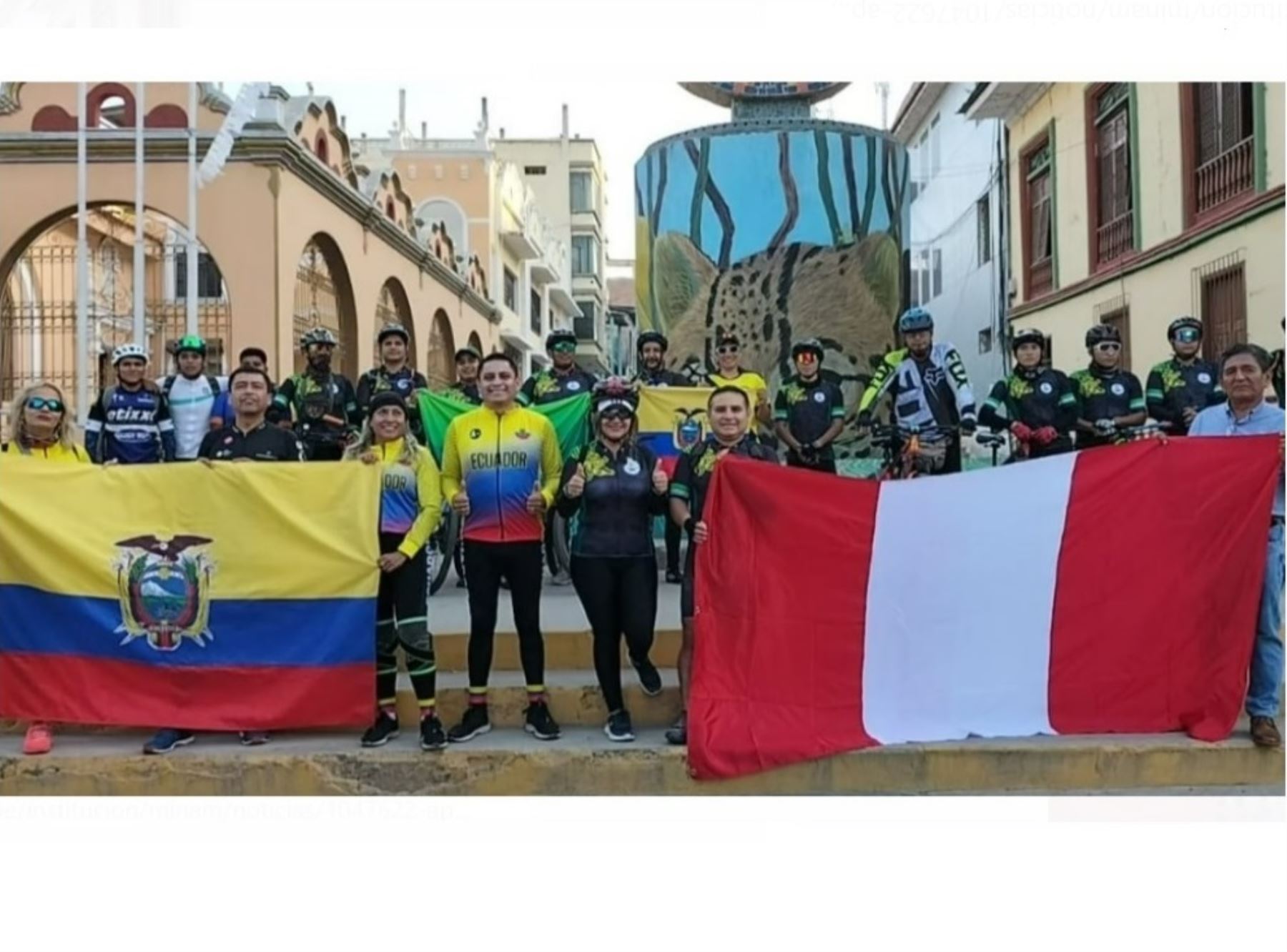 Con competencia de ciclismo, deportistas de Perú y Ecuador celebraron el aniversario de la Firma de Paz suscrito por ambos países. ANDINA/Difusión