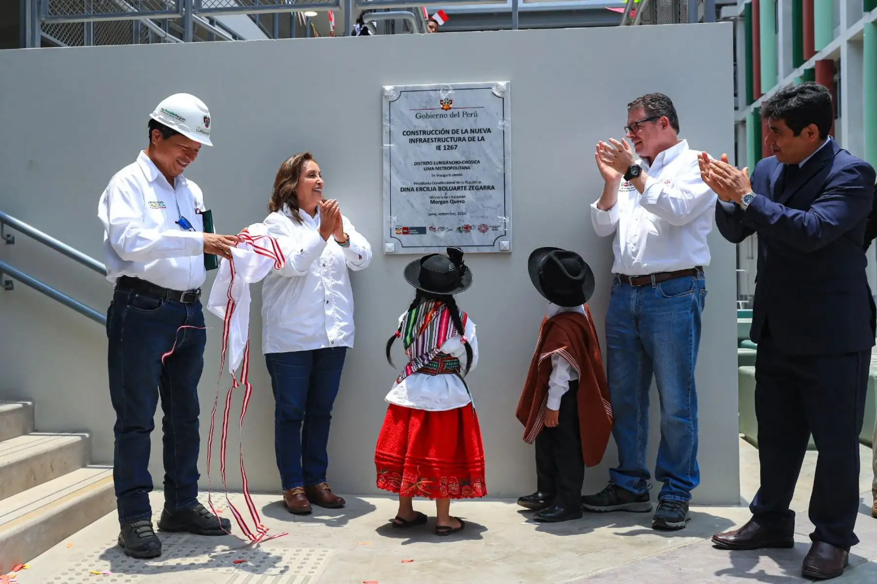 La presidenta de la república, Dina Boluarte Zegarra, inaugura la decimoctava Escuela Bicentenario, I. E. 1267 en Chosica. Foto: ANDINA/Prensa Presidencia