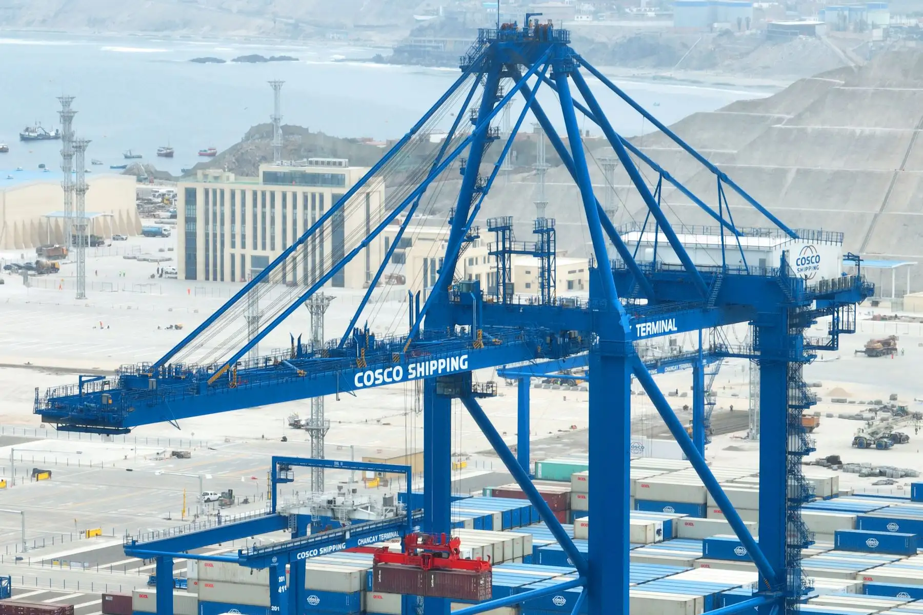La construcción del Terminal Portuario Multipropósito de Chancay permitirá que el Perú se convierta en una potencia a nivel comercial, debido a que será el primer centro logístico del Pacífico sudamericano. Foto: ANDINA/Daniel Bracamonte