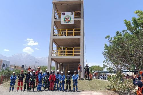 La nueva infraestructura cuenta con espacios de entrenamiento distribuidos en cuatro niveles para la búsqueda y rescate en estructuras colapsadas a nivel urbano. Foto: ANDINA/Difusión