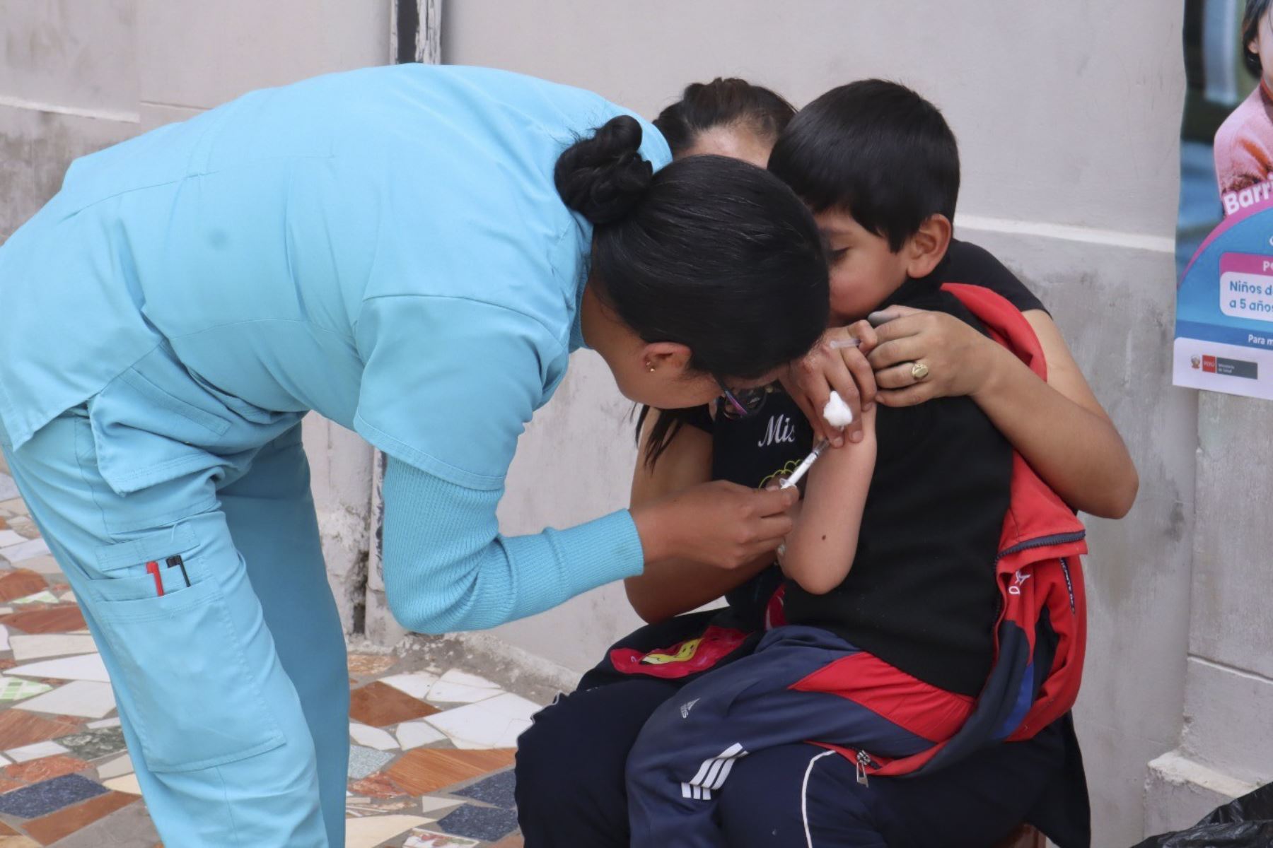 El Minsa espera llegar a la meta de 95 % de niños vacunados contra el sarampión. ANDINA/Difusión