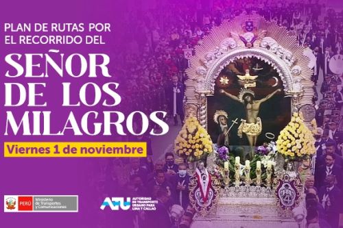 Señor de los Milagros: rutas del transporte público para la procesión del 1 de noviembre. Foto: ANDINA/Difusión