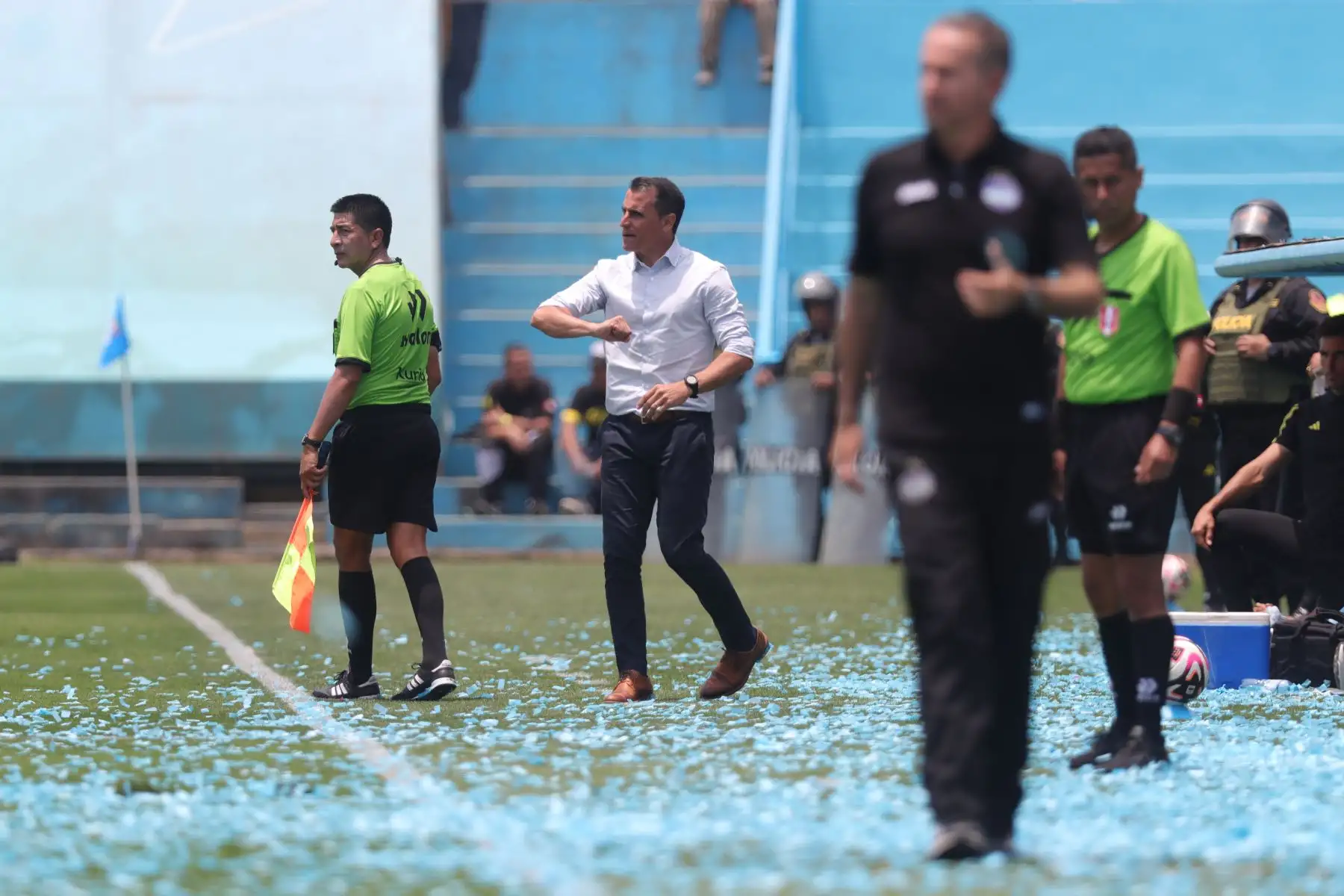 Partido de fútbol entre Sporting Cristal vs Comerciantes Unidos. Partido por la fecha 17 del Torneo Clausura de la Liga 1 2024. Estadio Alberto Gallardo. Foto : ANDINA / Lino Chipana.