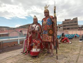 Más de 450 actores participaron de la escenificación de la salida de Manco Cápac y Mama Ocllo del lago Titicaca que se realizó por el 356.° aniversario de la fundación de Puno. Foto: Alberto Alejo