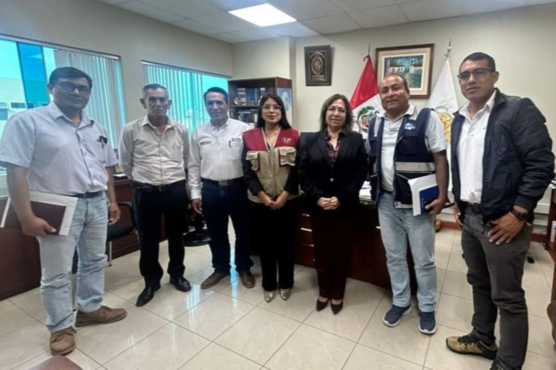 Las autoridades visitaron a la presidenta de la Junta de Fiscales Superiores del Distrito Fiscal de Lambayeque, Carmen Miranda.