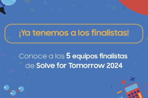 Cinco equipos finalistas fueron seleccionados en Solve For Tomorrow, dirigido a estudiantes de 3ro a 5to de secundaria de colegios públicos. Este concurso llegó a América Latina en 2014, como parte de las iniciativas de Ciudadanía Corporativa de Samsung y tiene como principal objetivo el inspirar y empoderar a las nuevas generaciones.