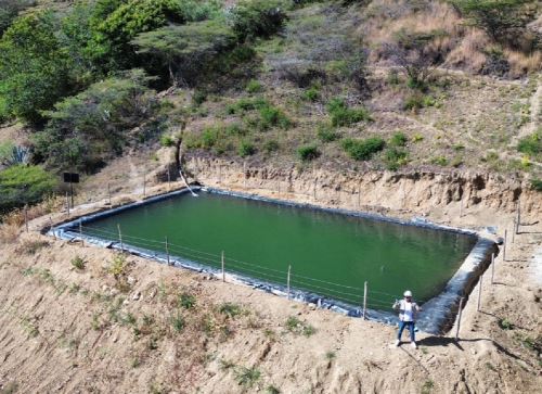 Gobierno Regional de Piura construye 41 reservorios de agua en la provincia de Huancabamba para contrarrestar impacto de la crisis hídrica que afecta a la región. ANDINA/Difusión