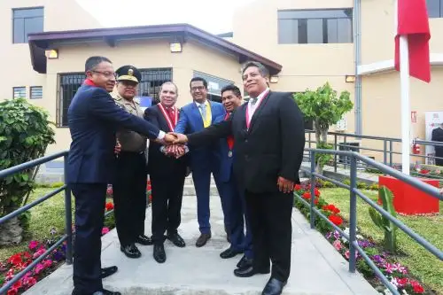 Nueva Unidad de Flagrancia en SMP fue inaugurada por alcalde Hernán Sifuentes y el presidente del Poder Judicial. Foto: Difusión