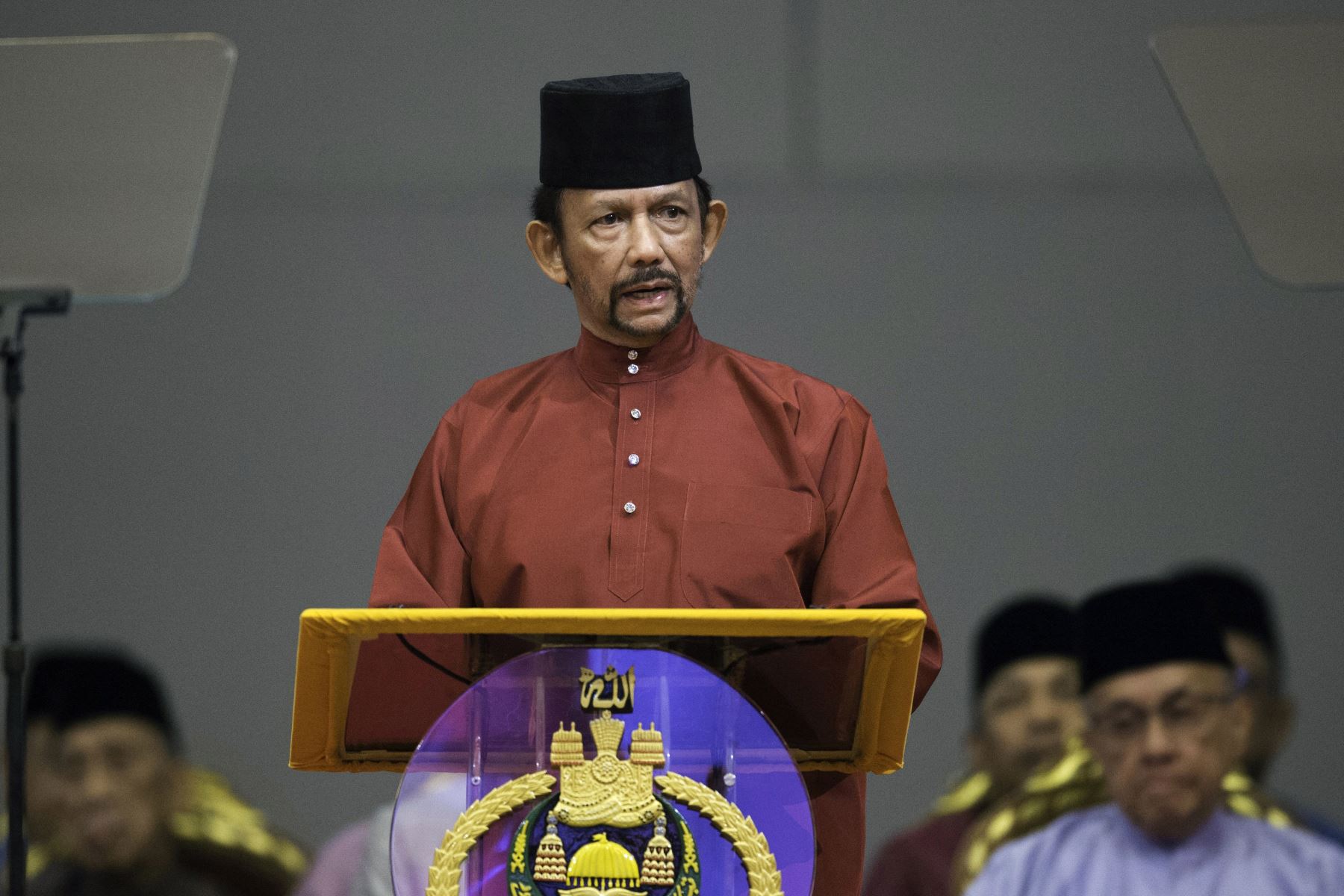 El sultán de Brunei, Hassanal Bolkiah, pronuncia un discurso durante un evento en Bandar Seri Begawan el 3 de abril de 2019. 
Foto: AFP