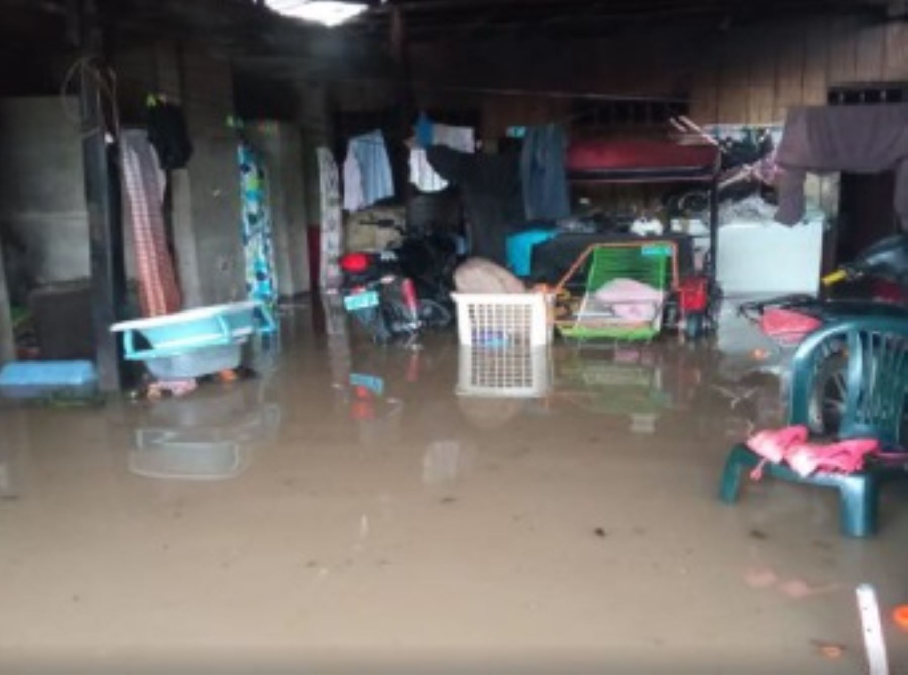 Decenas de viviendas resultaron inundadas en el distrito de Bellavista, región San Martín, a consecuencia de las lluvias intensas que se registran en esa zona.