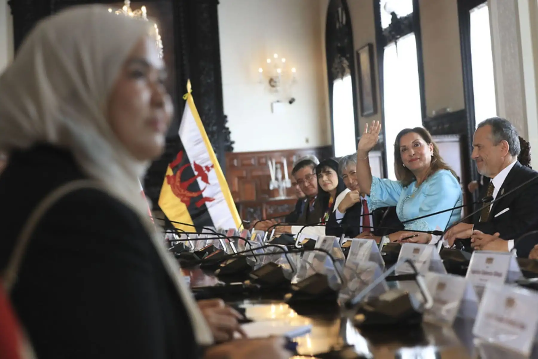 La presidenta de la república, Dina Boluarte, recibió al sultán de Brunéi Darussalam, su majestad Haji Hassanal Bolkiah, quien visita el Perú en visita de Estado. Foto: ANDINA/Prensa Presidencia