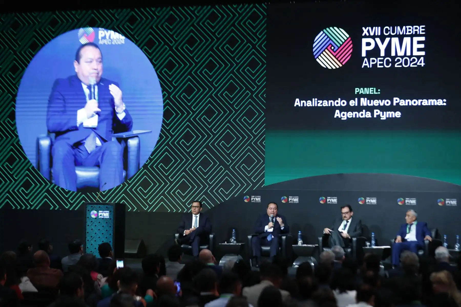 En el Westin Lima Hotel de San Isidro se realizó la XVII Cumbre Pyme APEC 2024, organizada por ComexPerú, a la que asistió la ministra de Comercio Exterior y Turismo, Desilú León, el ministro de la Producción, Sergio González, y el presidente de ComexPerú, Alonso Rey, entre otros invitados. Foto: ANDINA/Daniel Bracamonte