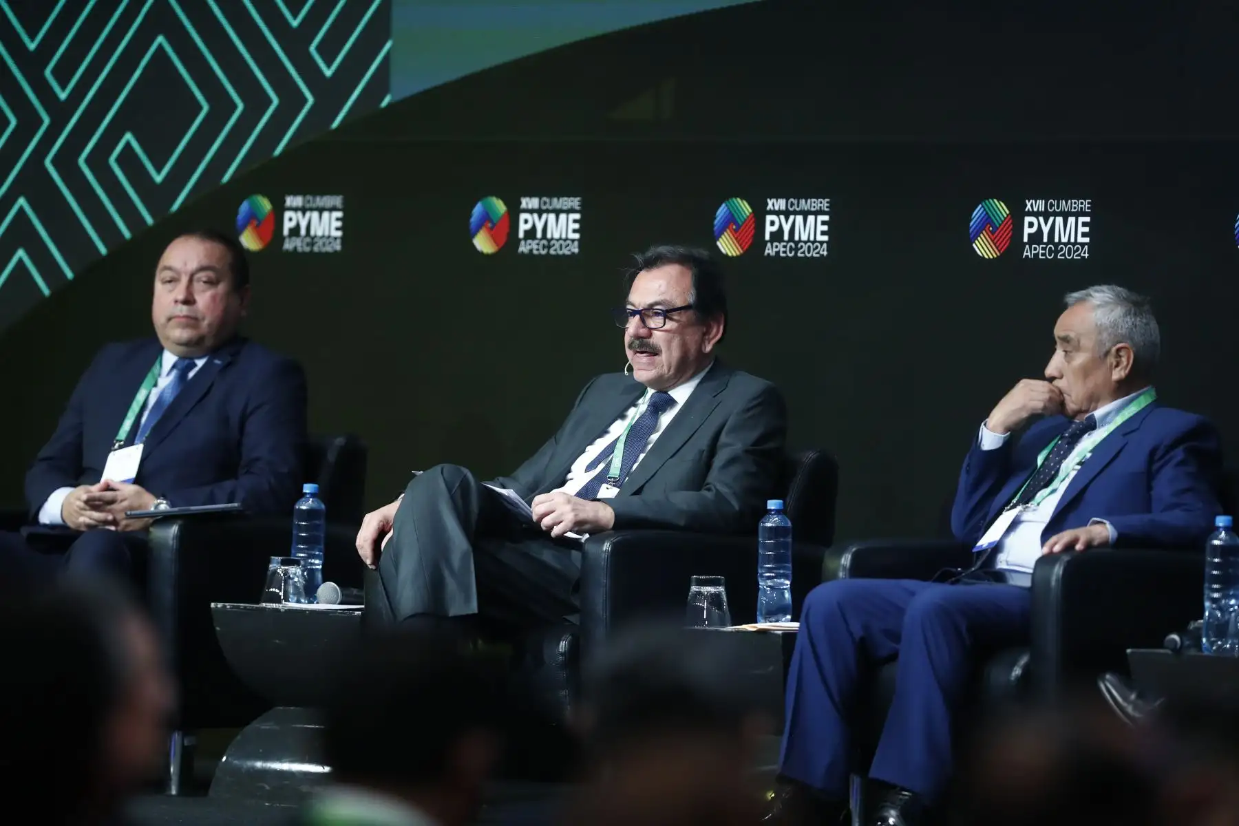 En el Westin Lima Hotel de San Isidro se realizó la XVII Cumbre Pyme APEC 2024, organizada por ComexPerú, a la que asistió la ministra de Comercio Exterior y Turismo, Desilú León, el ministro de la Producción, Sergio González, y el presidente de ComexPerú, Alonso Rey, entre otros invitados. Foto: ANDINA/Daniel Bracamonte