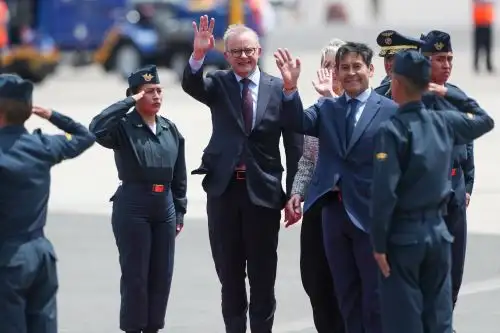 Anthony Albanese, primer ministro de Australia a su llegada a Perú. Foto: ANDINA/Lino Chipana.