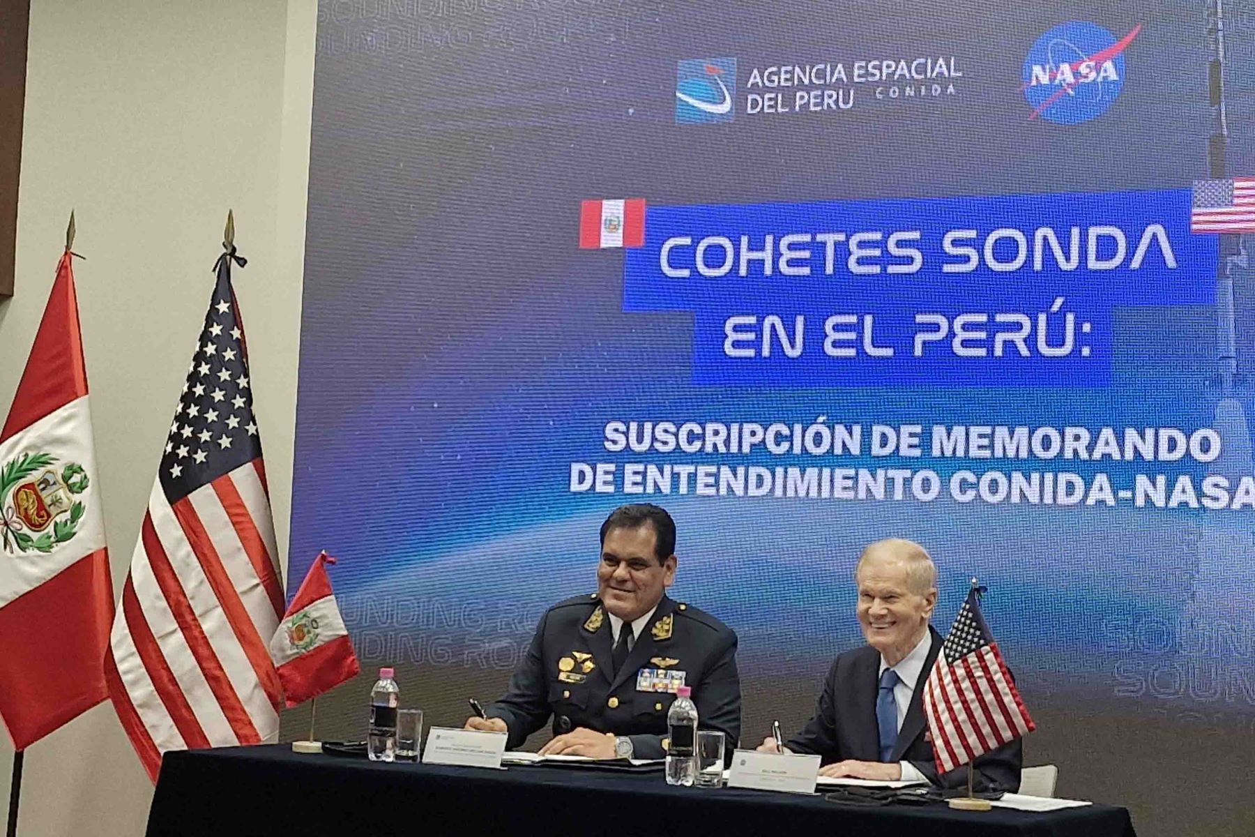 La suscripción del Memorando de Entendimiento entre NASA y CONIDA facilitará lanzamiento de cohetes sonda.