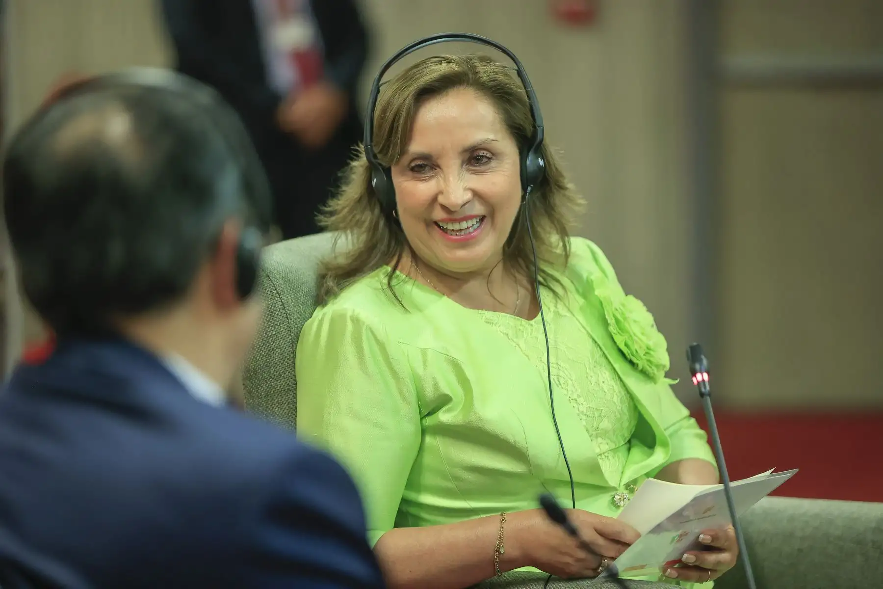 Encuentro bilateral entre la Señora presidenta de la república, Dina Boluarte Zegarra, y el Vicepresidente Global de Google para asuntos de Gobierno y Políticas Públicas, Señor Karan Bhatia, en el marco de la Cumbre de Líderes APEC PERÚ 2024. Foto: ANDINA/ Prensa Presidencia