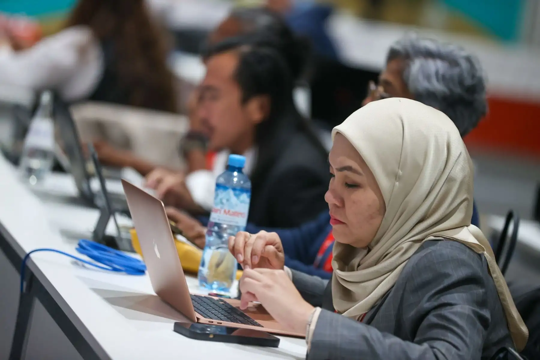 Prensa nacional e internacional realizan una cobertura extraordinaria en el marco de APEC 2024.

Foto: ANDINA/Juan Carlos Guzmán Negrini