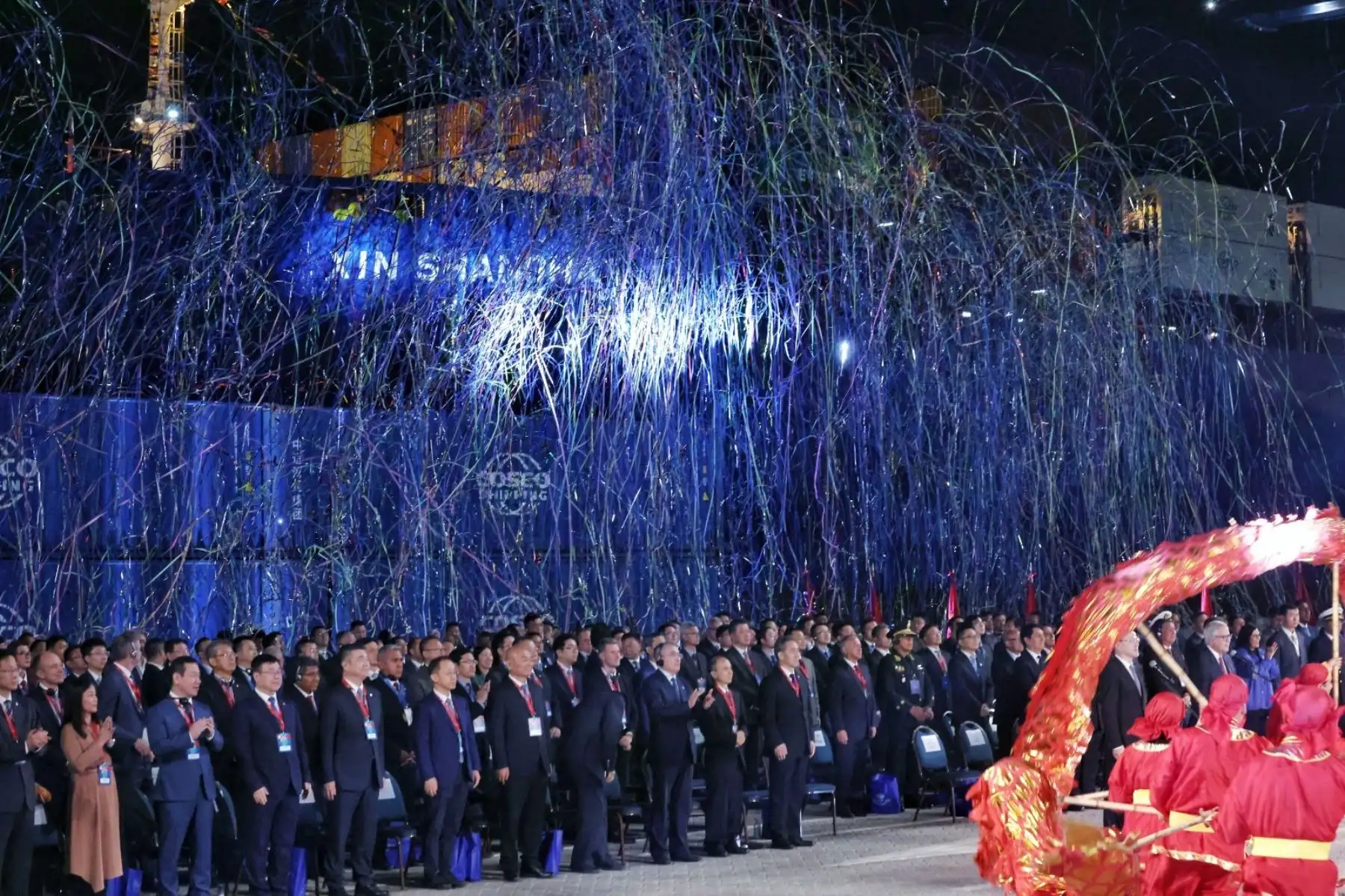 Imágenes  de la inauguración desde el mega Puerto de Chancay