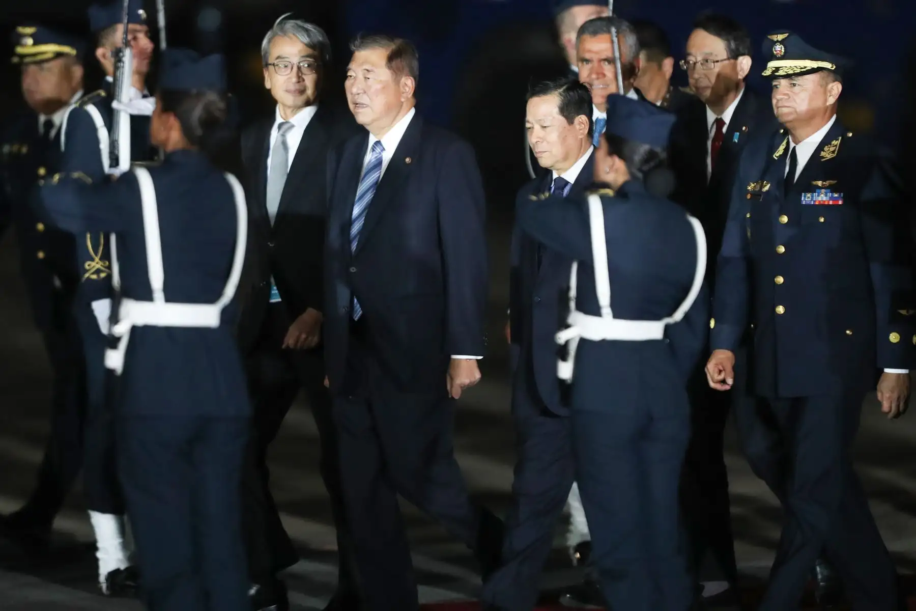 El primer ministro Japón, Shigeru Ishiba, llega a Lima para la cumbre APEC 2024.
Grupo Aéreo N° 8. Callao.
Foto: ANDINA / Lino Chipana.