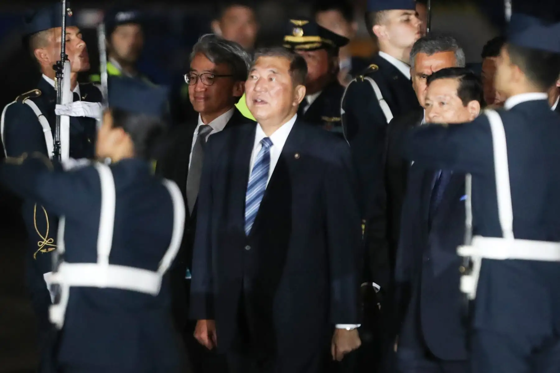 El primer ministro Japón, Shigeru Ishiba, llega a Lima para la cumbre APEC 2024.
Grupo Aéreo N° 8. Callao.
Foto: ANDINA / Lino Chipana.