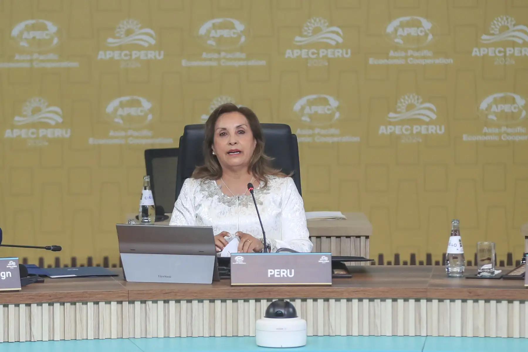 Las tres prioridades establecidas para este 2024 son esenciales para cumplir con los objetivos de APEC: para mejorar la eficacia de la cooperación económica y avanzar hacia un crecimiento sólido, equilibrado, sostenible e inclusivo", señaló la presidenta de la república, Dina Ercilia Boluarte Zegarra, en la inauguración del diálogo informal de líderes económicos APEC 2024.  Foto: ANDINA/Prensa Presidencia