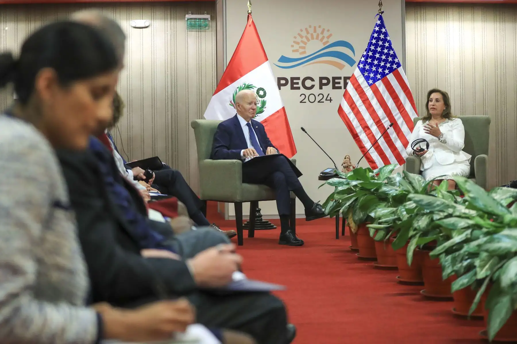 Presidenta Dina Boluarte se reúne con el mandatario de Estados Unidos, Joe Biden. Foto: ANDINA/Prensa Presidencia