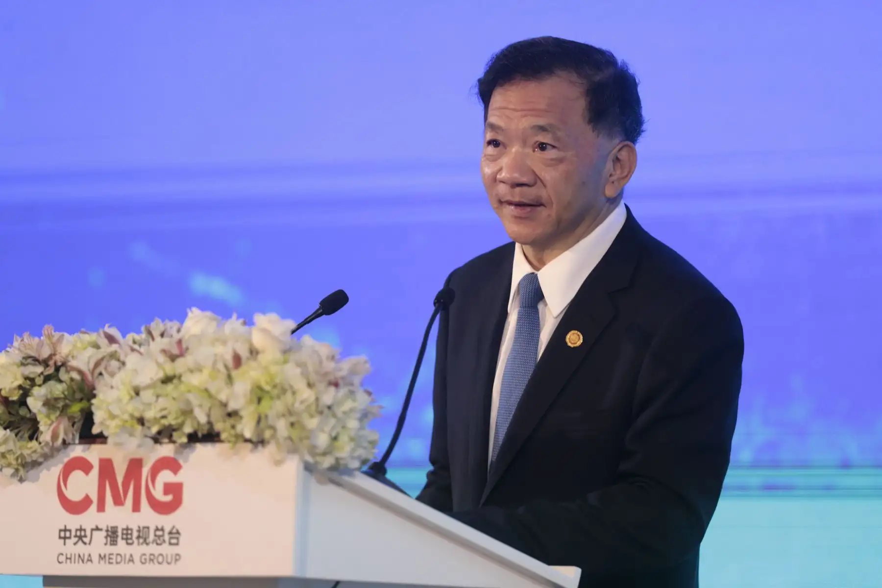 Shen Haixiong viceministro del departamento de publicidad del comité Central del Partido Comunista de China en la Ceremonia de Lanzamiento de la Tercera Temporada de " Frase Clásicas Citadas por Xi Jinping" ( Versión en Español Encuentro de Intercambios Culturales China_ Perú. Foto: ANDINA/Vidal Tarqui