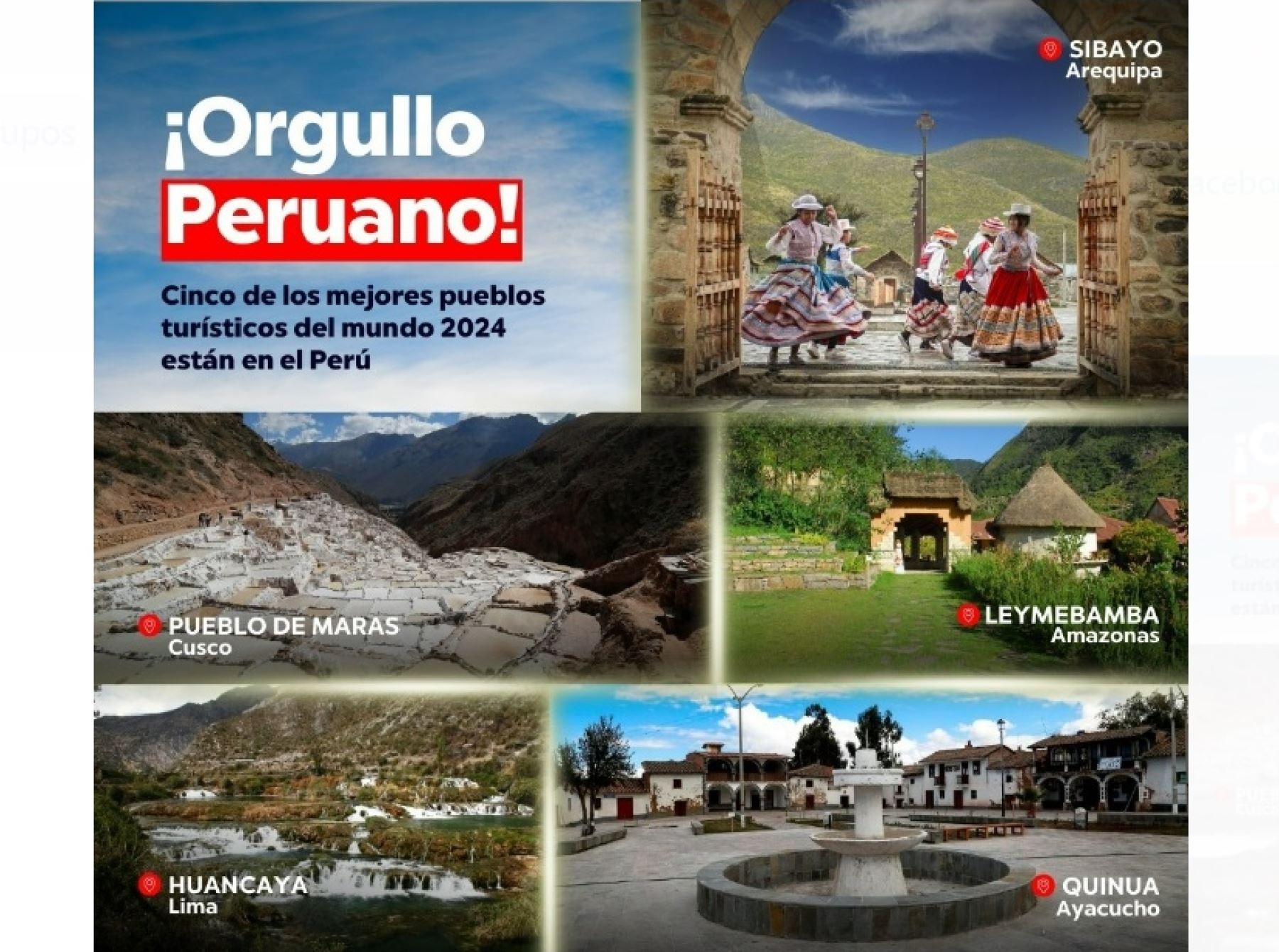 Cinco pueblos de Perú figuran en la lista de los Mejores Pueblos Turísticos del Mundo 2024 elaborada por la Organización Mundial de Turismo.