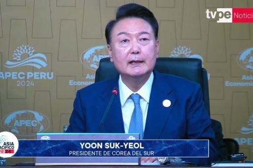 Líder de la República de Corea, Yoon Suk-yeol. Foto:Captura TV