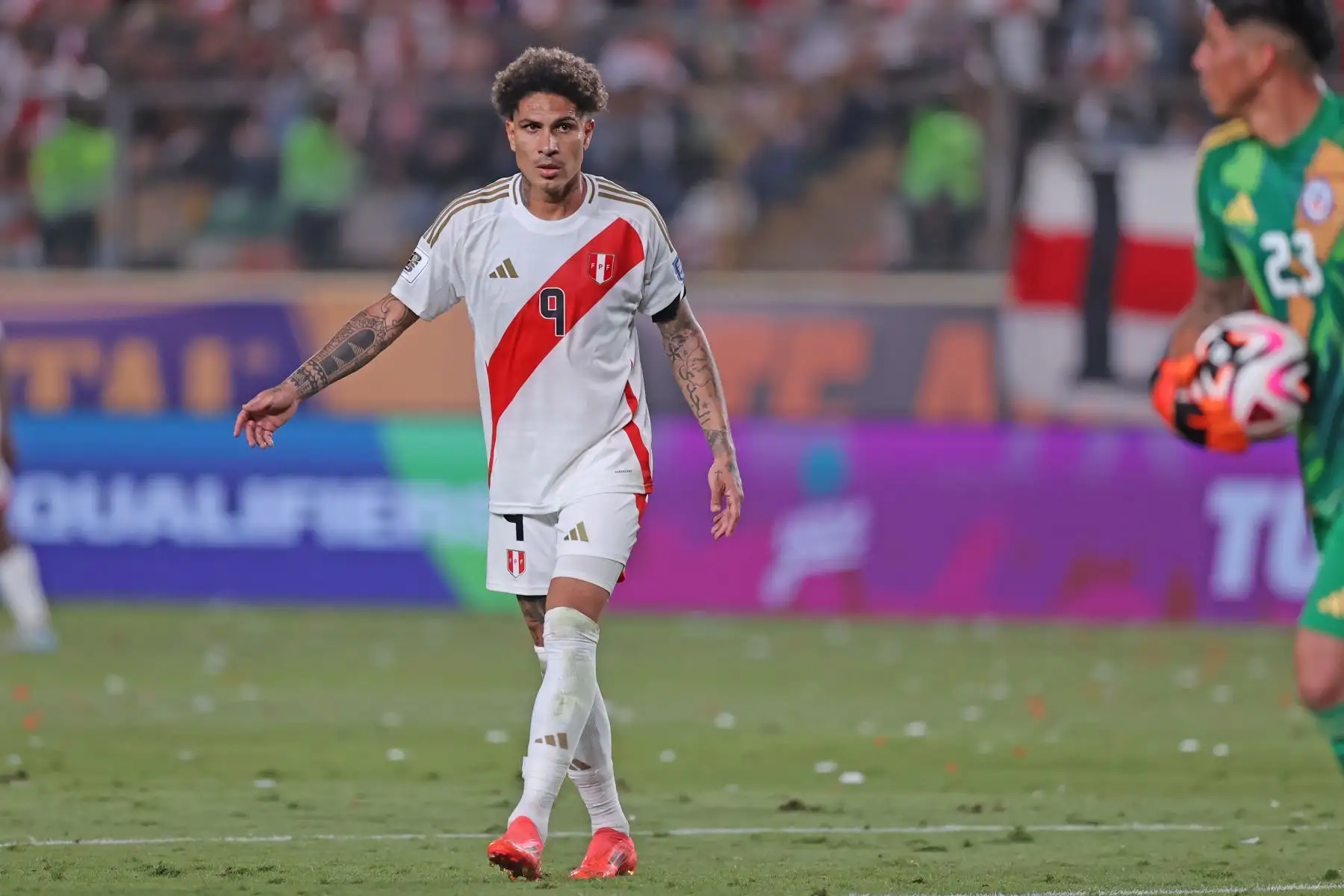 Paolo Guerrero, delantero de la selección peruana de fútbol. Foto: ANDINA / Carlos Lezama Villantoy