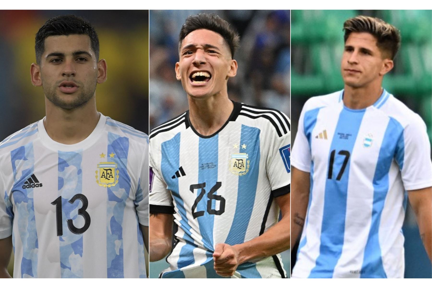 Simeone, Cuti y Molina, jugadores de la selección argentina Foto: composición con fotos de AFP