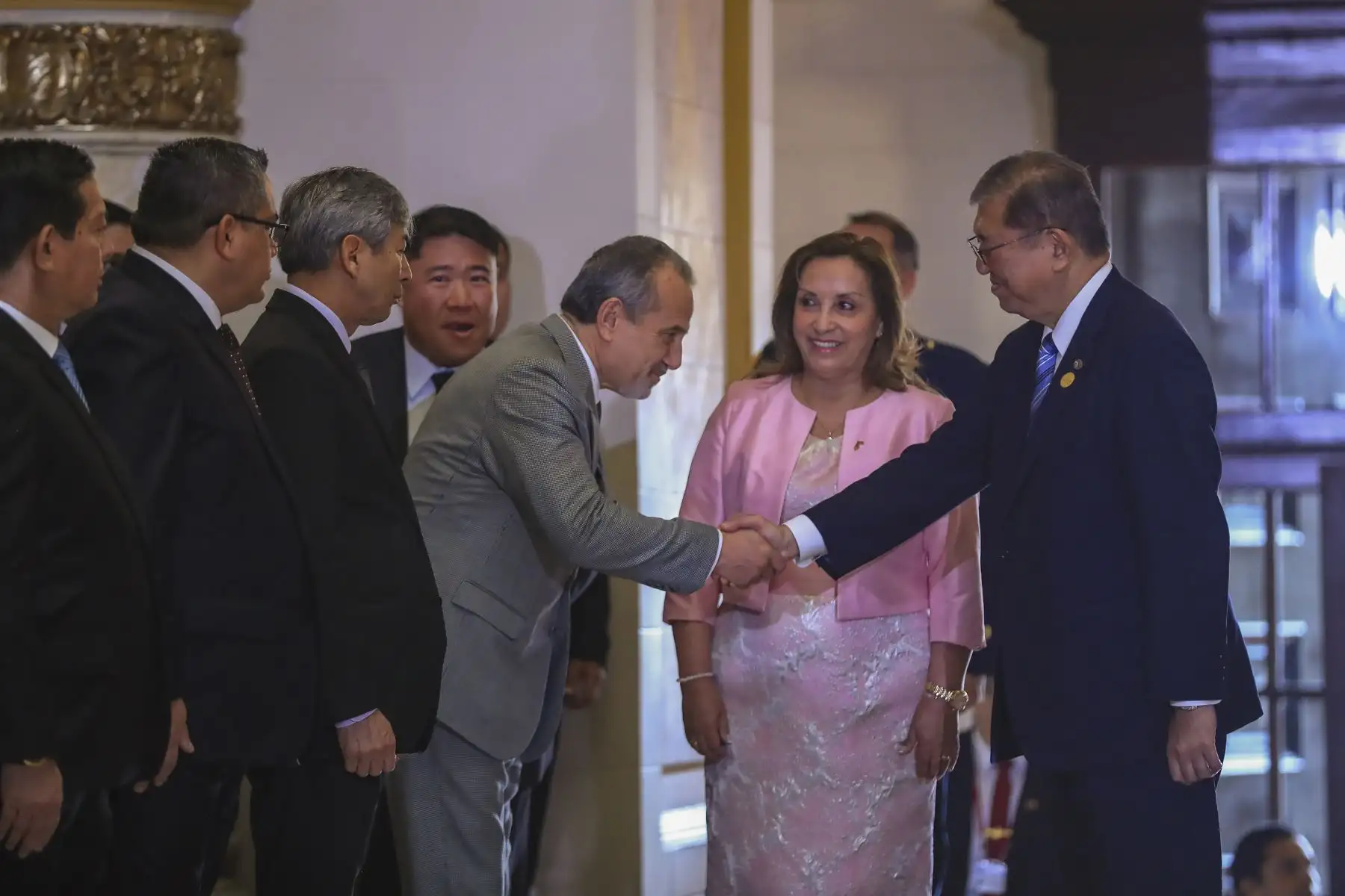 La presidenta de la república, Dina Ercilia Boluarte Zegarra, recibe al primer ministro de Japón, Shigeru Ishiba, en Palacio de Gobierno. Foto: ANDINA/Prensa Presidencia