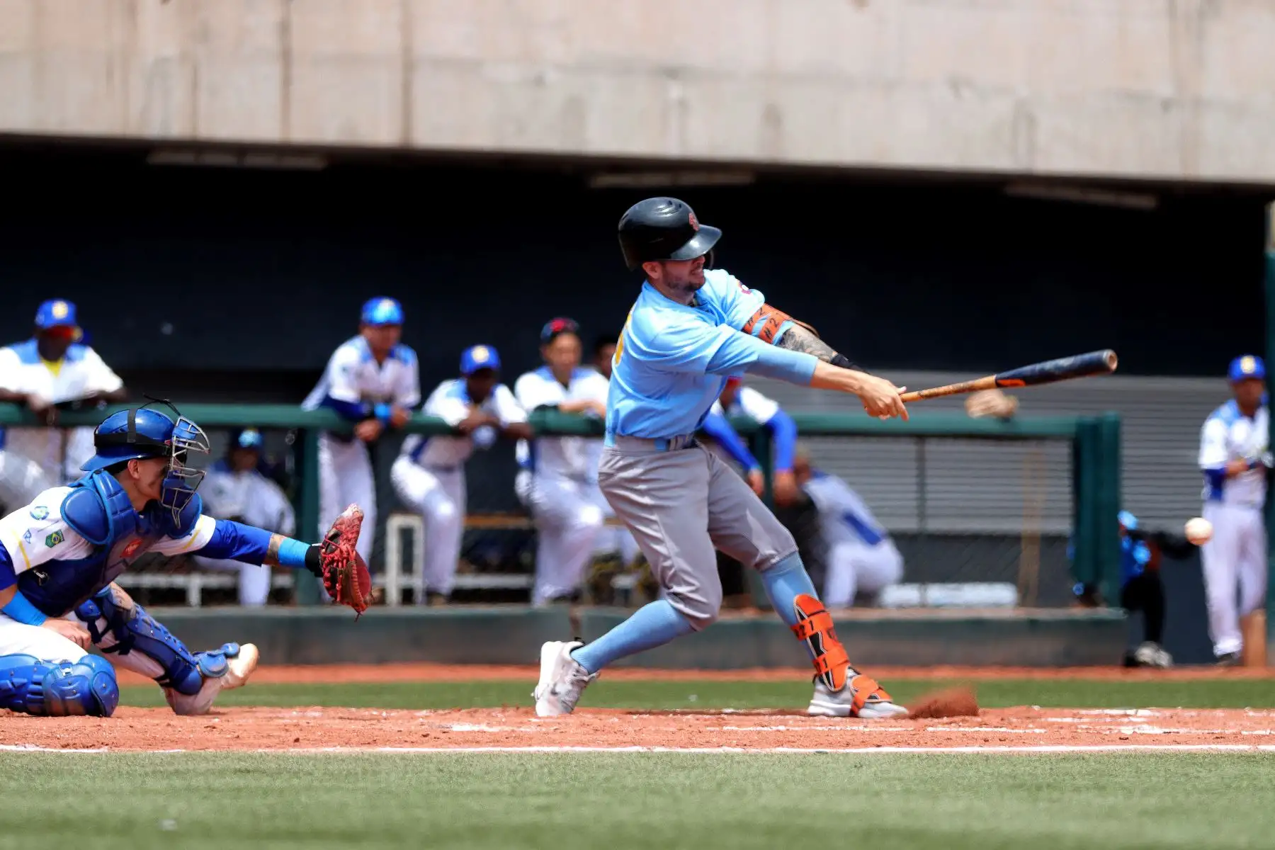 El XIX Campeonato Sudamericano de Béisbol. Categoría Mayores  2024.
Partido entre los equipos de Argentina vs Brasil.
Complejo Deportivo de Villa María del Triunfo con el respaldo del IPD.
Foto: ANDINA / Lino Chipana.