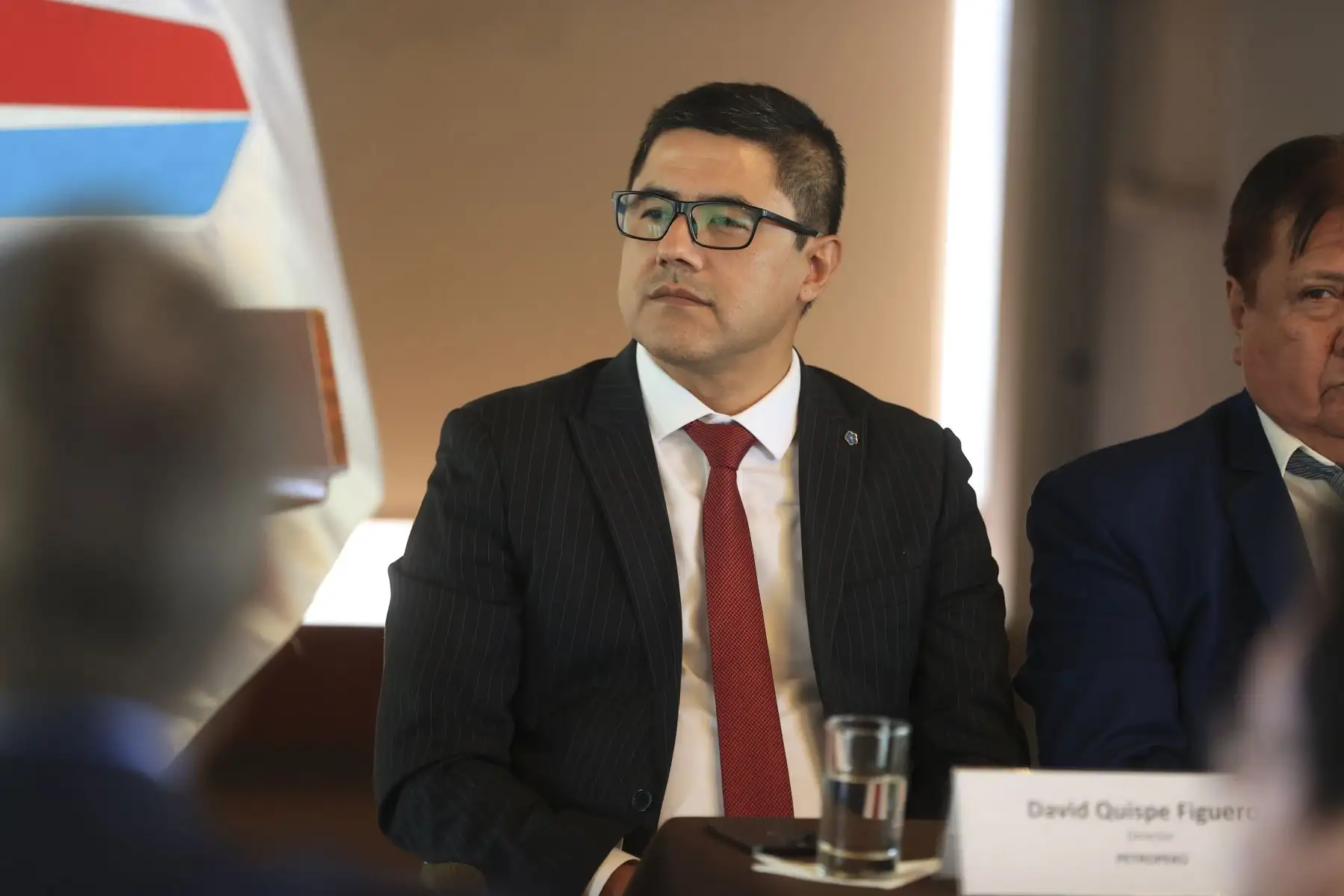 Davis Quispe Figueroa, miembro del directorio de Petroperú, durante una conferencia de prensa acerca de los últimos avances y situación actual de la empresa. Foto: ANDINA/Jhonel Rodríguez Robles