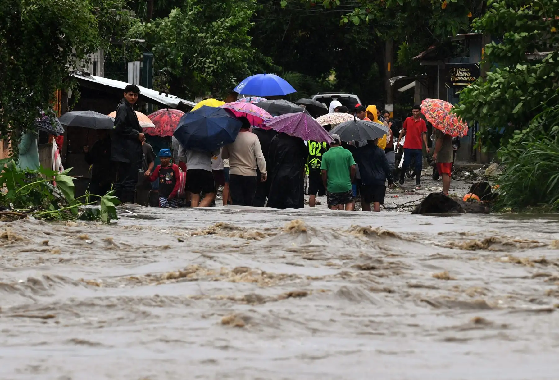 Sara también afectó a Costa Rica, donde las lluvias de las dos semanas previas a la formación de Sara dejaron al menos seis muertos y cuatro desaparecidos. Foto: AFP