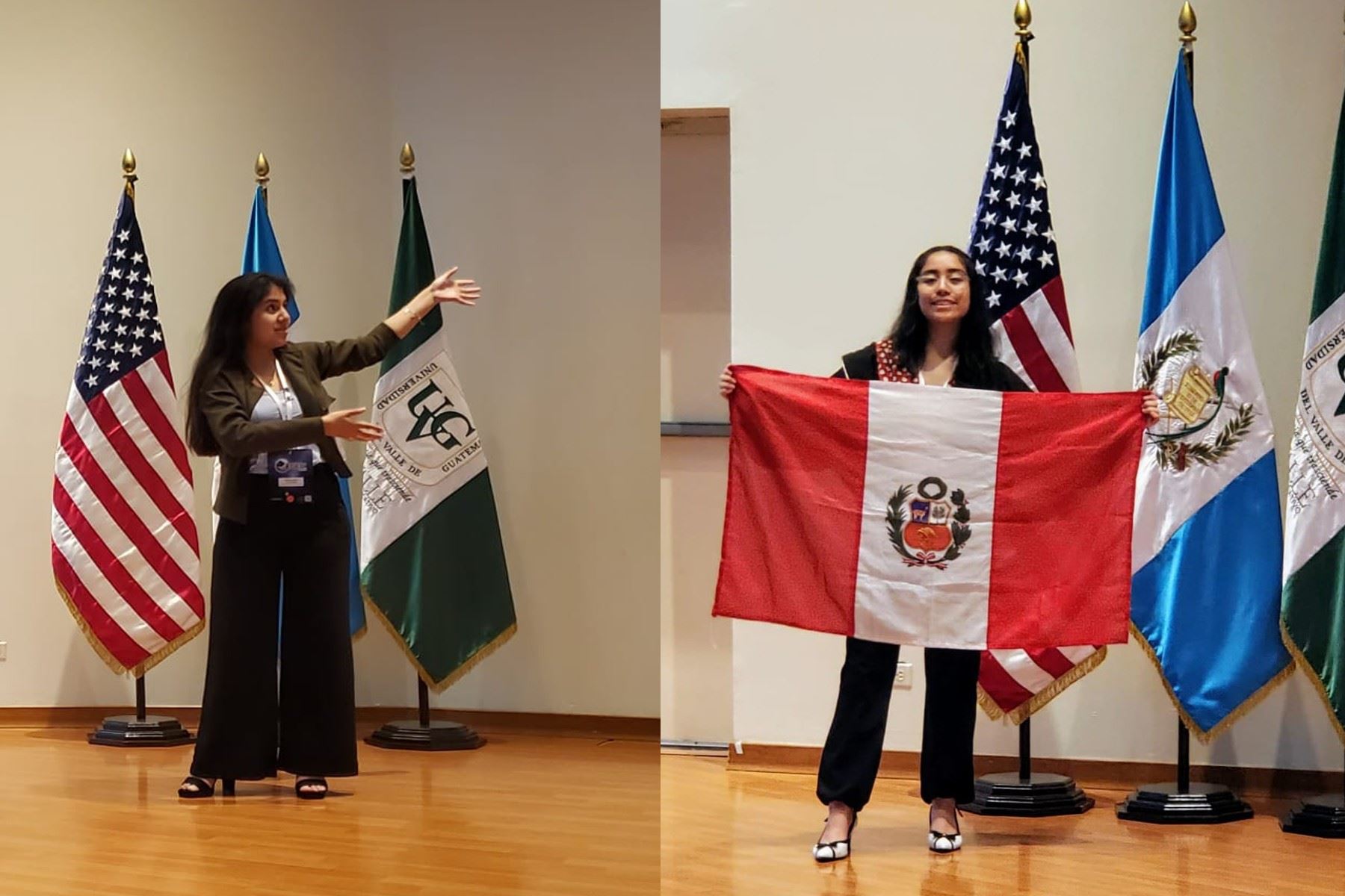 Ariadna Pillaca y Reishel Lope Paredes son estudiantes destacadas que representaron al Perú en el Congreso Espacial Centroamericano.