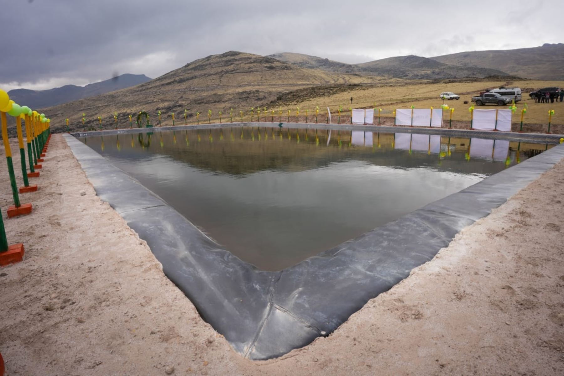 Proyecto Recarga Hídrica del programa Agro Rural culminó la construcción de ocho reservorios para cosechar agua de lluvia para uso agrario en la provincia de Bolognesi, región Áncash. ANDINA/Difusión